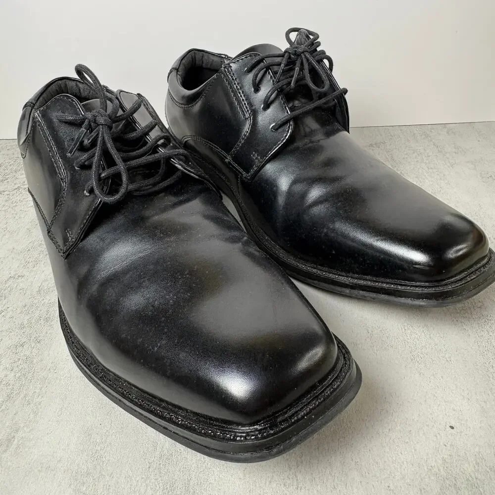 Dockers Men’s Black Leather Dress Shoes Lace Up Oxford Size 9.5W Wide